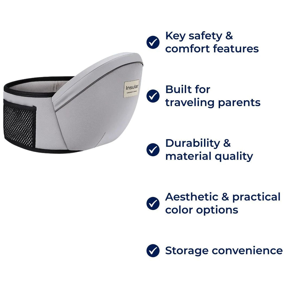 SureCarry | Ergonomic Hip‑Seat Carrier – Even Weight Distribution – Tear‑Resistant Nylon – Hands‑Free Support for Travelling Parents Bowlift by Bowlift