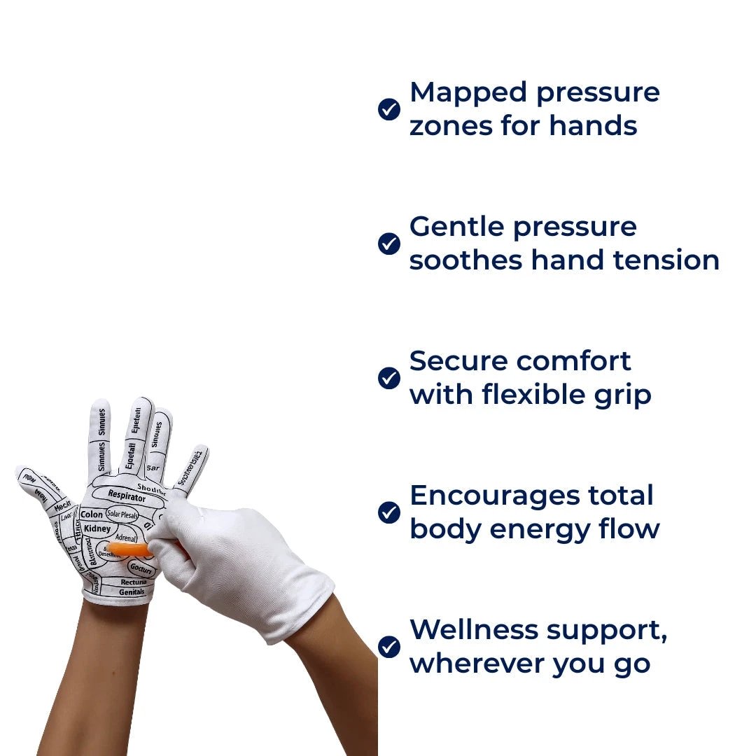 Hand Pain Relief – Boost Circulation – Elastic Non‑Slip Fit – Acupressure Massage Therapy for Sore Hands at Home Bowlift by Bowlift