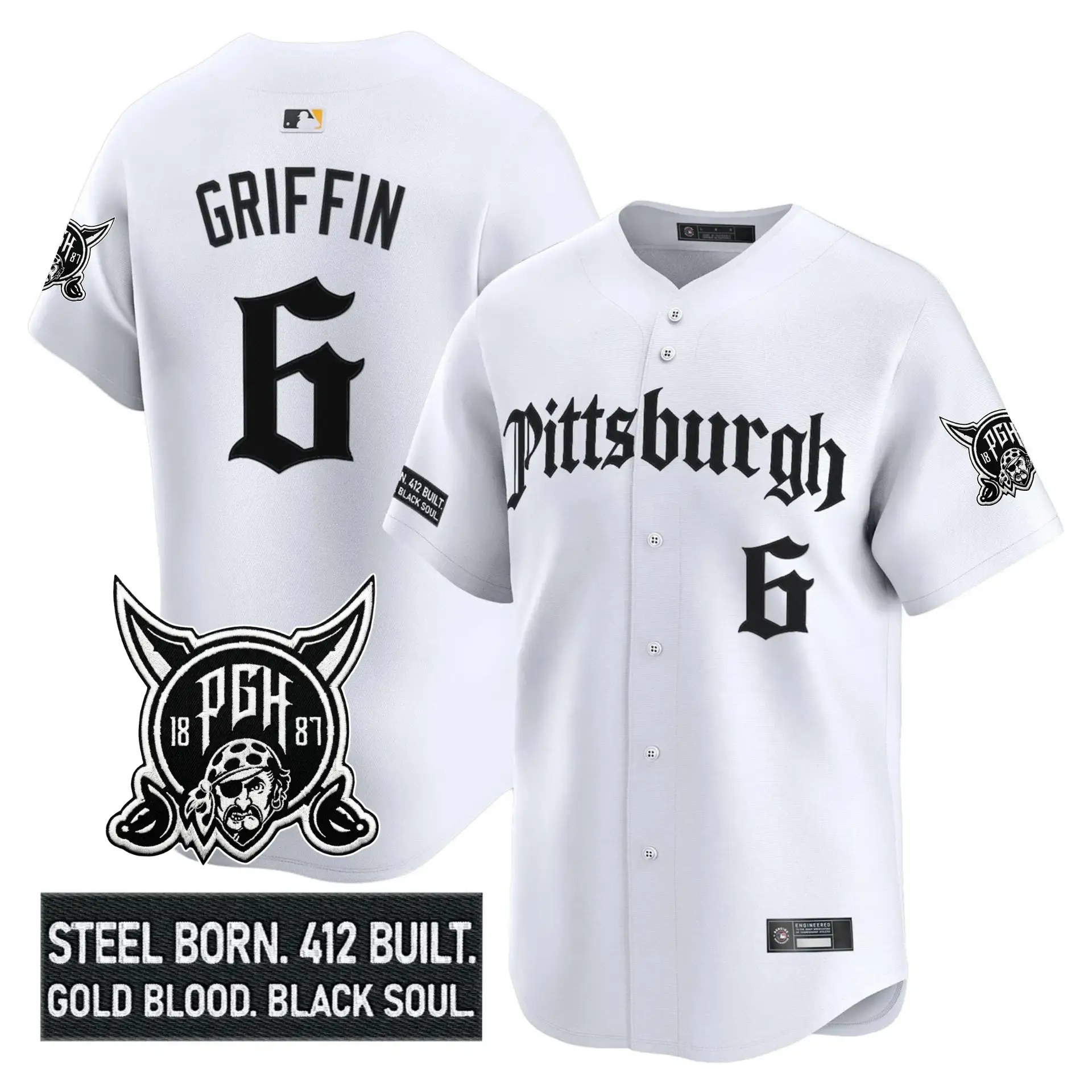 PIT 'Gothic Steel City Edition' Vapor Premier Limited Jersey - All Stitched by Pittsburgh Pirates