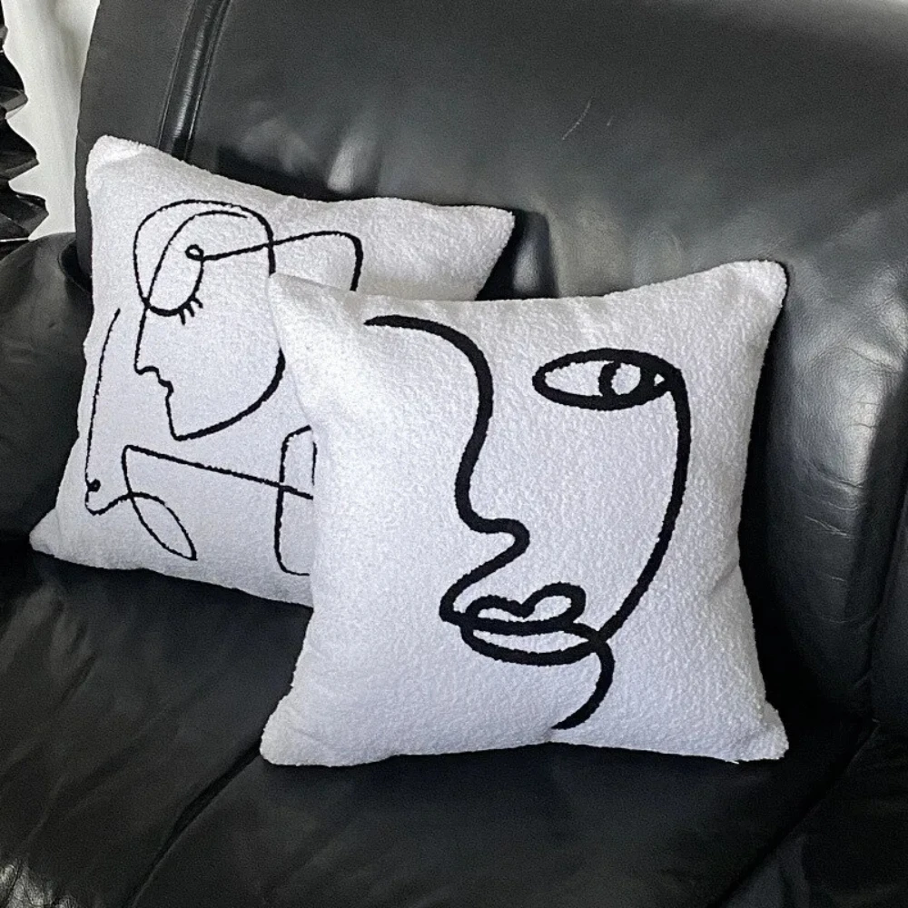 Abstract Face Artistic Cushion Cover by Casa & Beyond