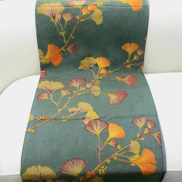 Jacquard Floral Ginkgo Leaves Reversible Coverlet by Casa & Beyond