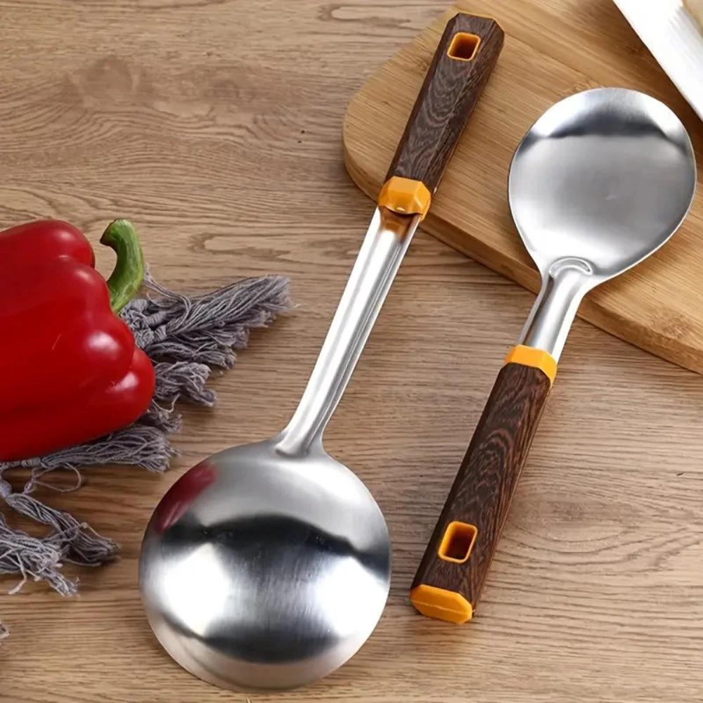 Wood Grain Stainless Steel Utensils | 6pcs Set by Casa & Beyond