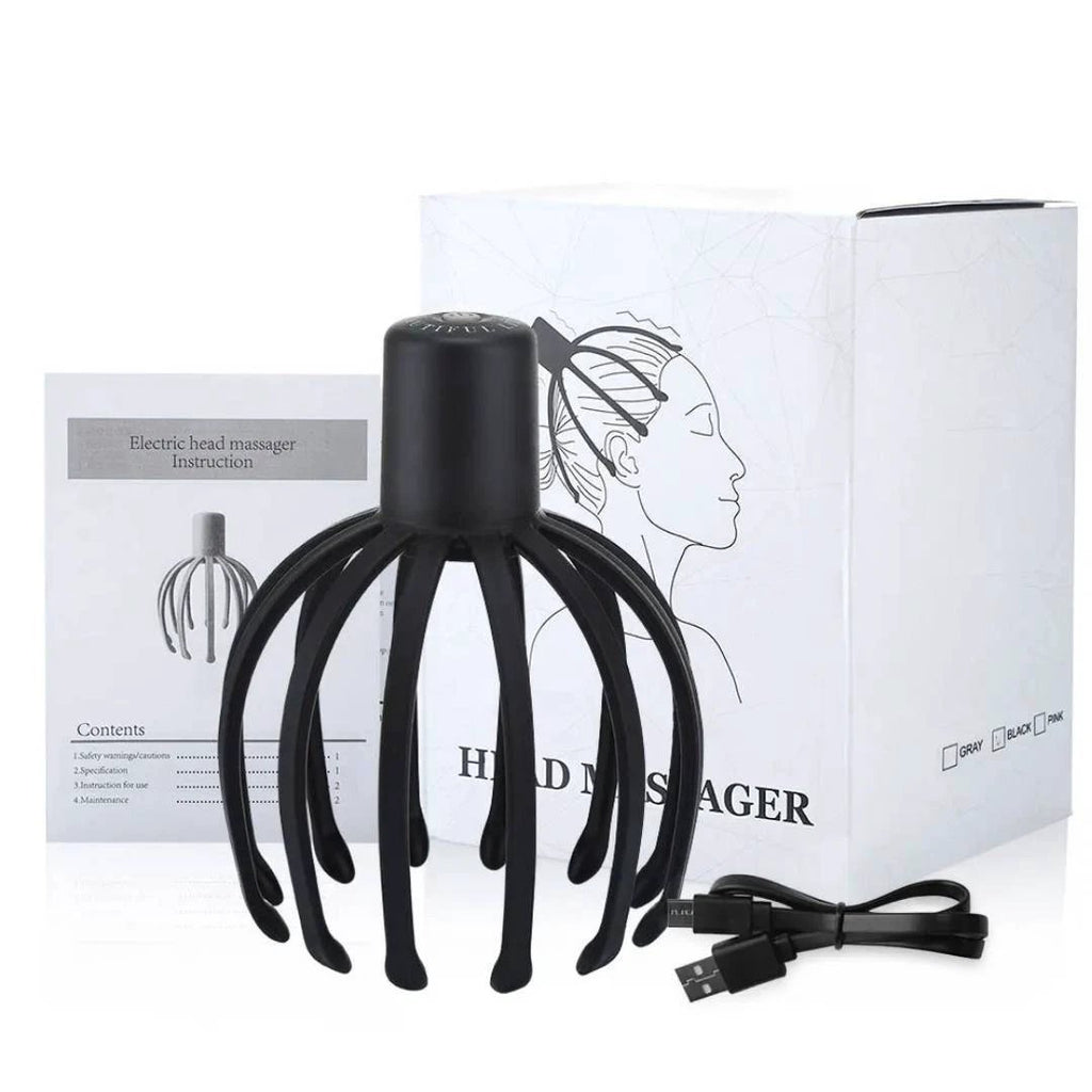 CalmFlow Smart Electric Octopus Head Massager | Scalp Massage - Stress Relief - Improved Sleep - Multi-Directional Vibration Head Massager Bowlift by Bowlift