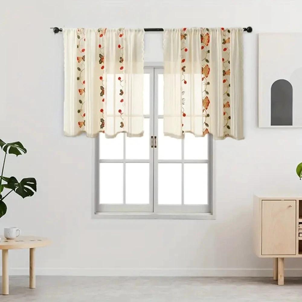 Festive Red Bell Curtains by Casa & Beyond