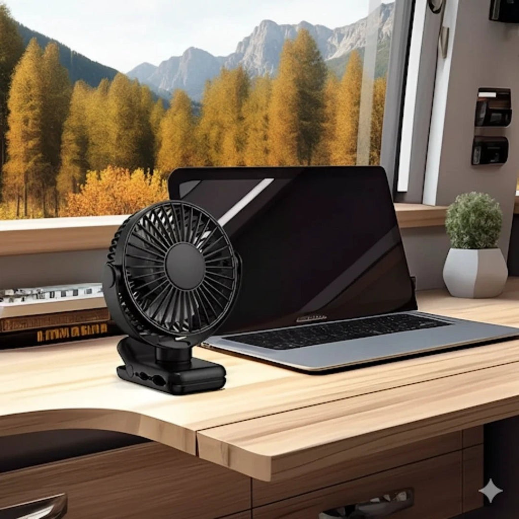 on USB Desk Fan Clamp Air Circulator – Long-Battery Cooling – Flame-Retardant Clamp – Quiet Nursery or Home-Office Use Bowlift by Bowlift
