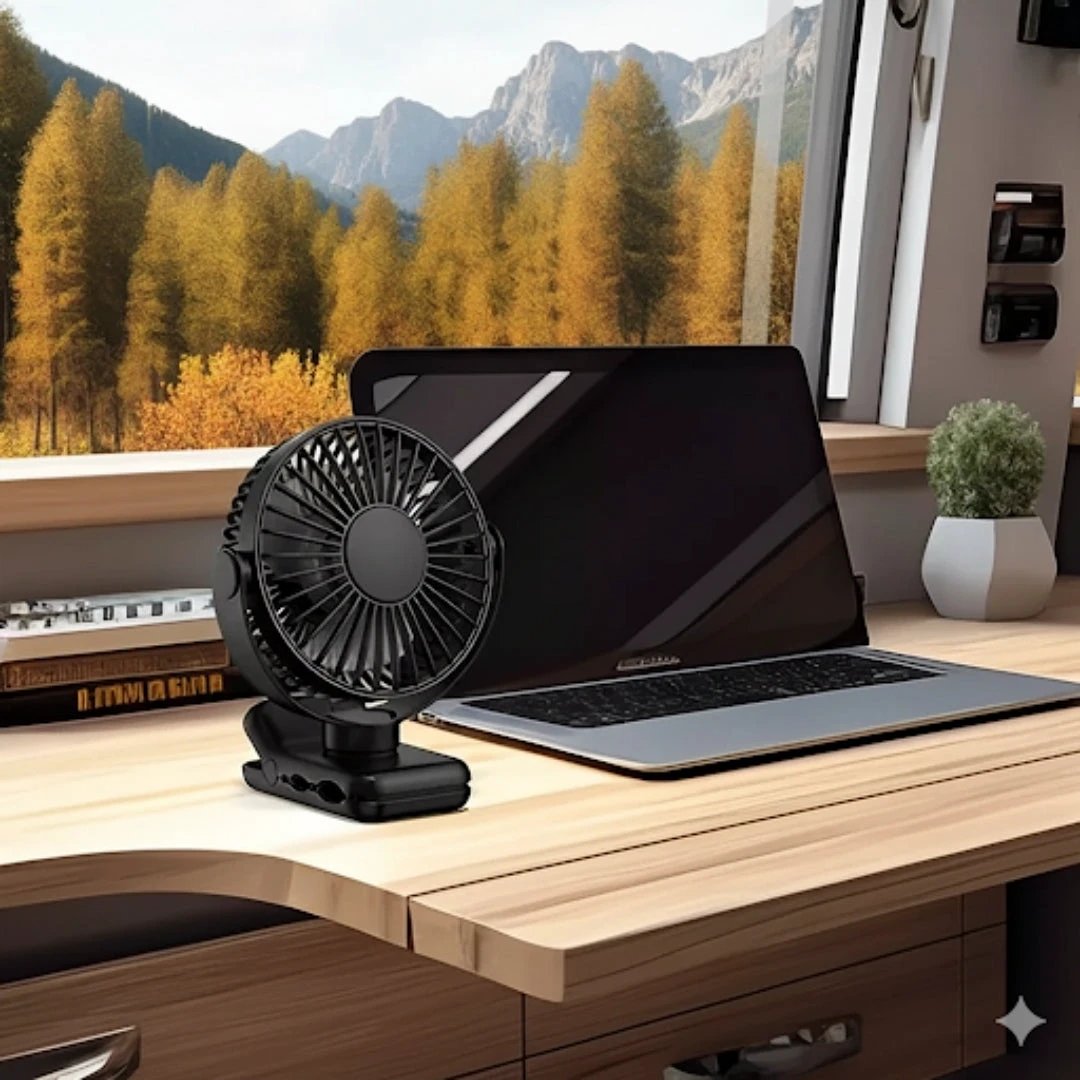 on USB Desk Fan Clamp Air Circulator – Long-Battery Cooling – Flame-Retardant Clamp – Quiet Nursery or Home-Office Use Bowlift by Bowlift