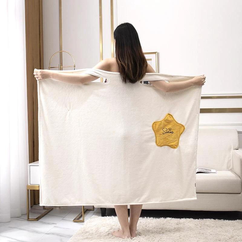 Fleece bathrobes with quick-drying effect for women by Bowlift