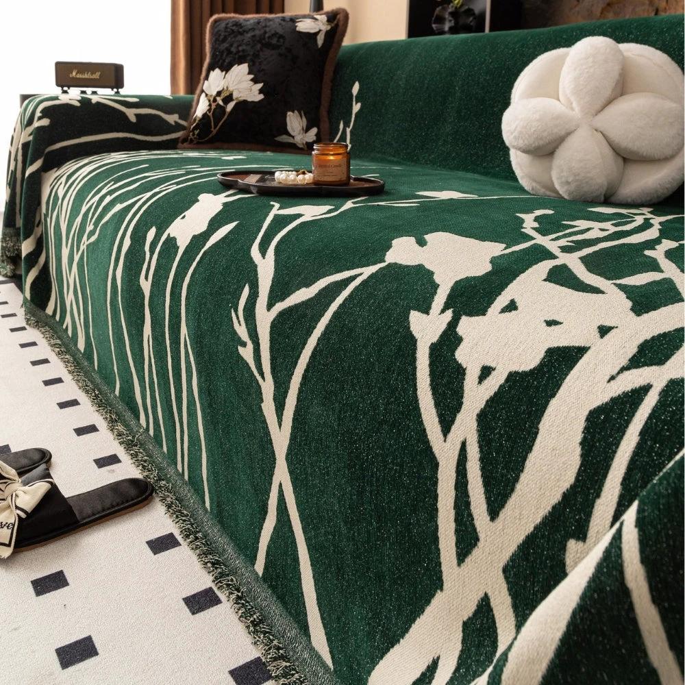Twilight Branches Chenille Sofa Cover by Casa & Beyond