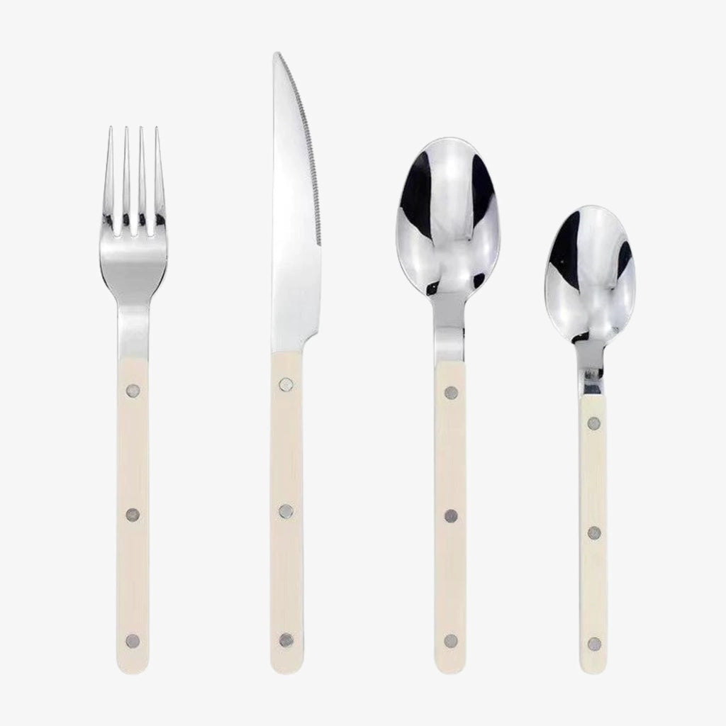 24-Piece Cutlery Set – Engraved Stainless Steel Flatware for 6 People by BowLift