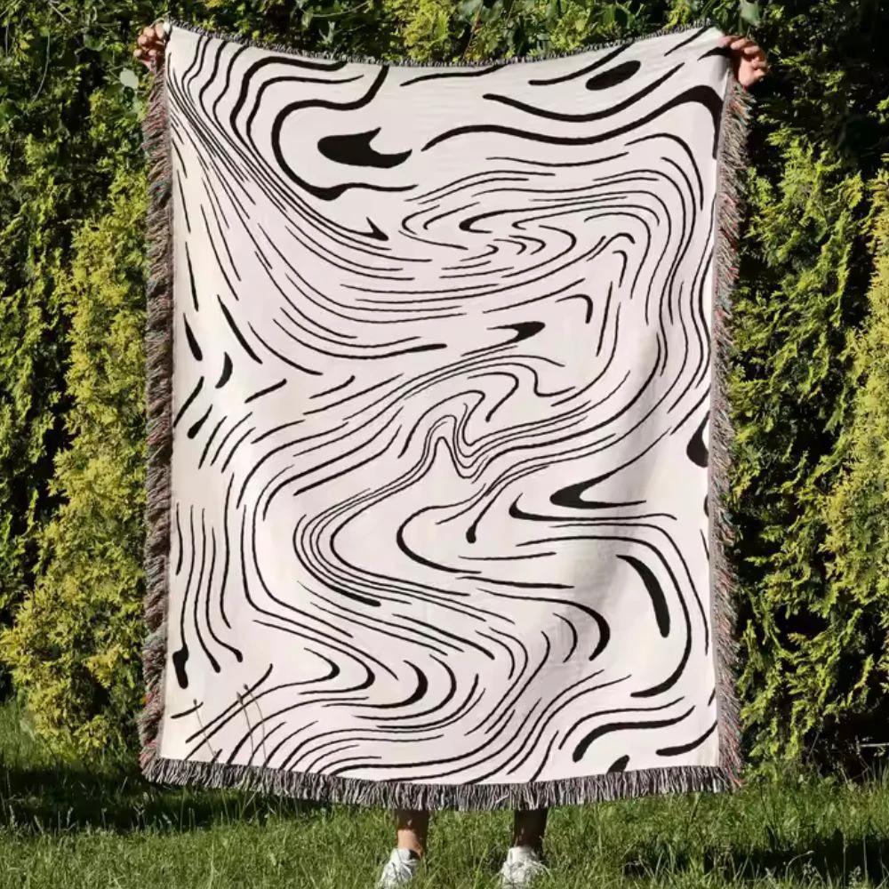 Marble Woven Throw Blanket by Casa & Beyond