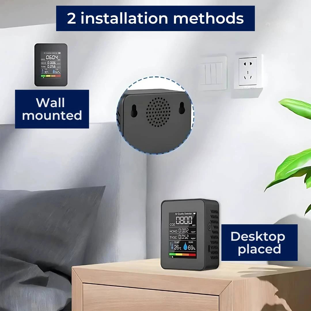 AirSense Pro CO2 Carbon Dioxide Monitor Air Quality Detector | Real-Time Alerts - Air Quality Monitor - for Clean Air Bowlift by Bowlift