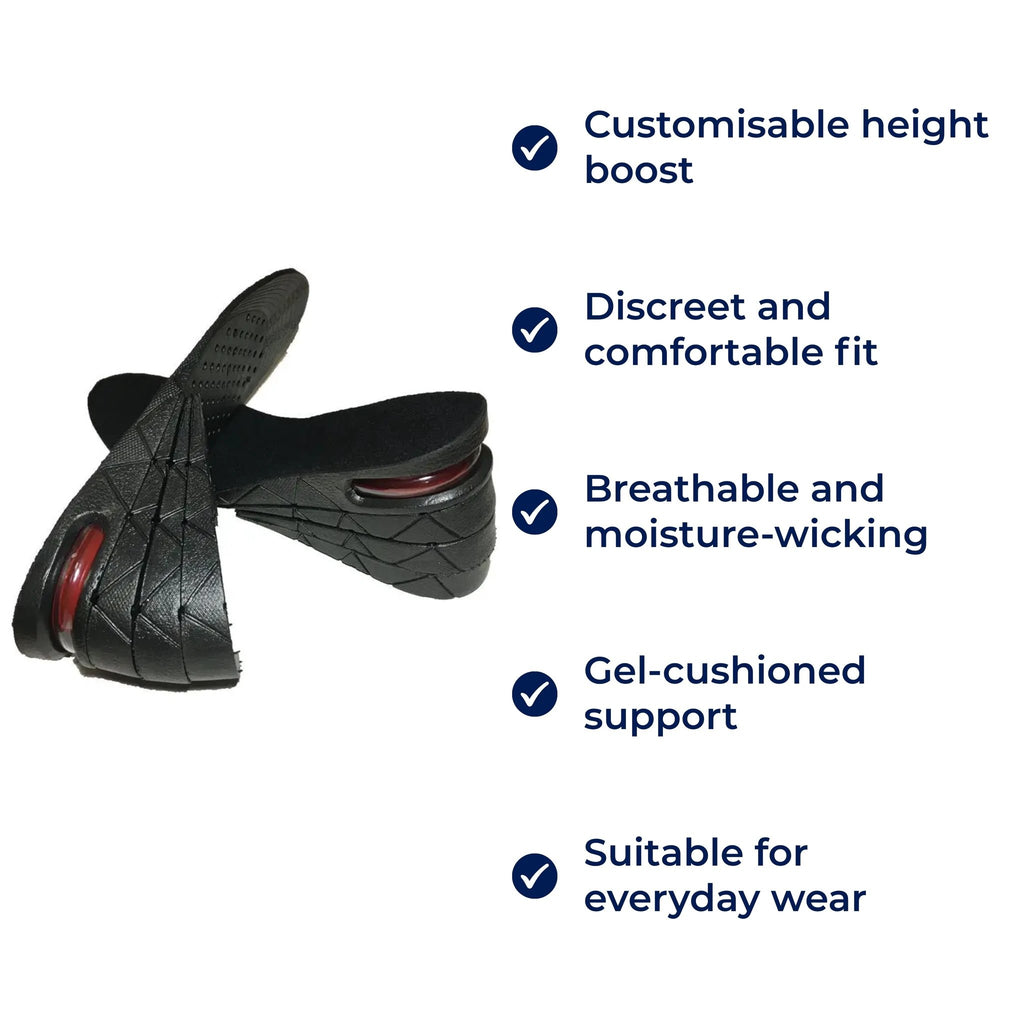 Heelsure | Heel Lift Insoles – Adjustable Height Boost – Breathable Cushioned Gel – Discreet Comfort for Work, Sport or Daily Wear Bowlift by Bowlift