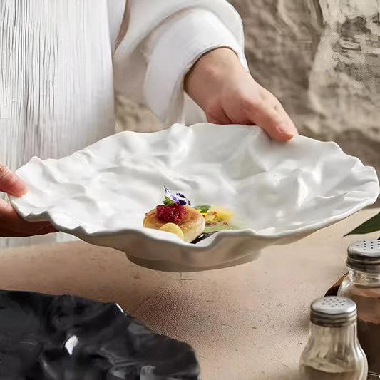 Artisan Wrinkled Paper Ceramic Plate by Casa & Beyond