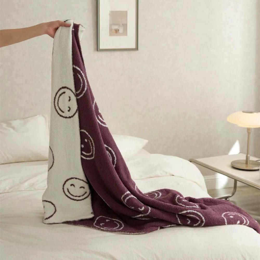 Smiley Face Plush Blanket by Casa & Beyond
