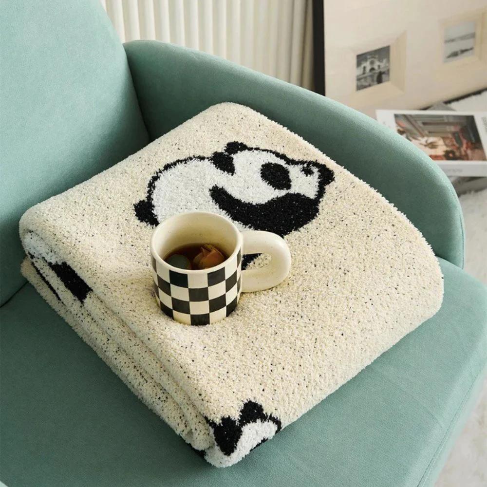 Kawaii Panda Knitted Blanket by Casa & Beyond