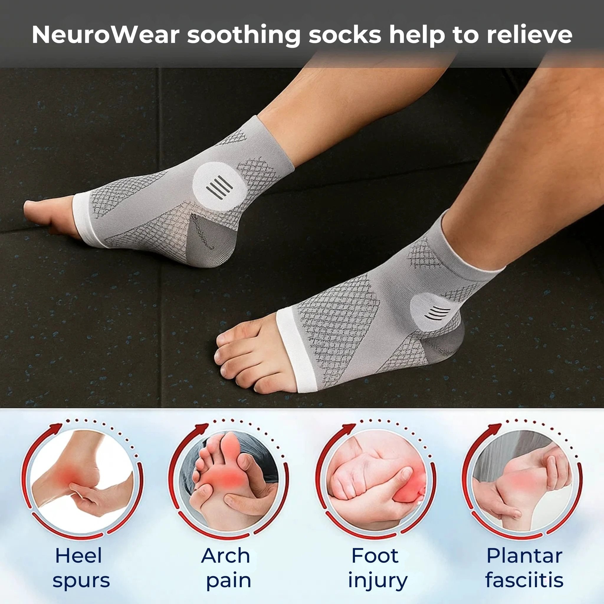 Neurowear | Neuropathy Compression Socks – Graduated 20–31 mmHg – Breathable Toeless Design – All‑Day Relief for Swollen Feet Bowlift by Bowlift