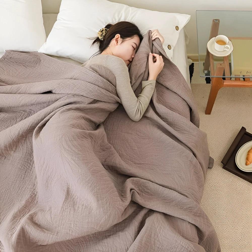 Soft Leaf Cotton Blanket by Casa & Beyond