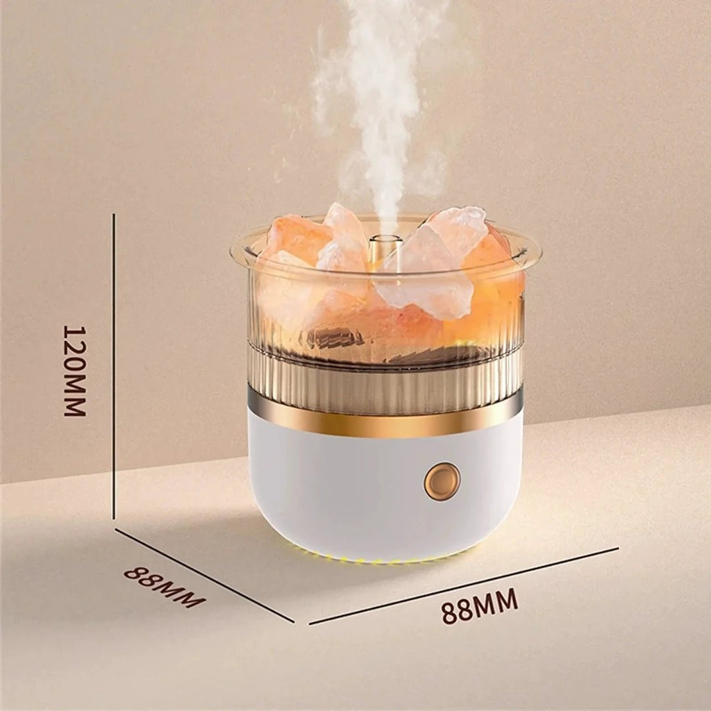 SereniGlow Crystal Salt Humidifier | USB Aroma Diffuser – Night Light & Air Purifier – For Relaxation, Stress Relief & Improved Air Quality Bowlift by Bowlift