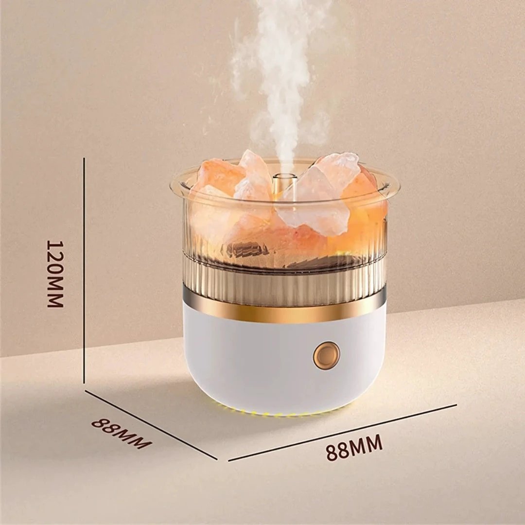SereniGlow Crystal Salt Humidifier | USB Aroma Diffuser – Night Light & Air Purifier – For Relaxation, Stress Relief & Improved Air Quality Bowlift by Bowlift