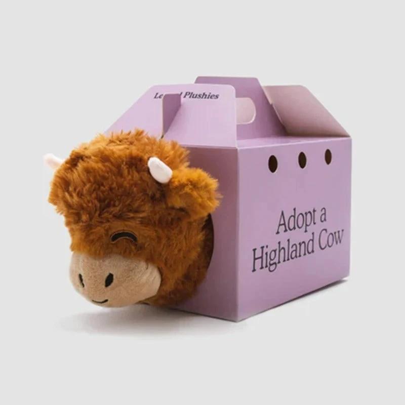 Fluffy Highland Cow Plush Toy - Adopt Highland Cow Bowlift by Bowlift