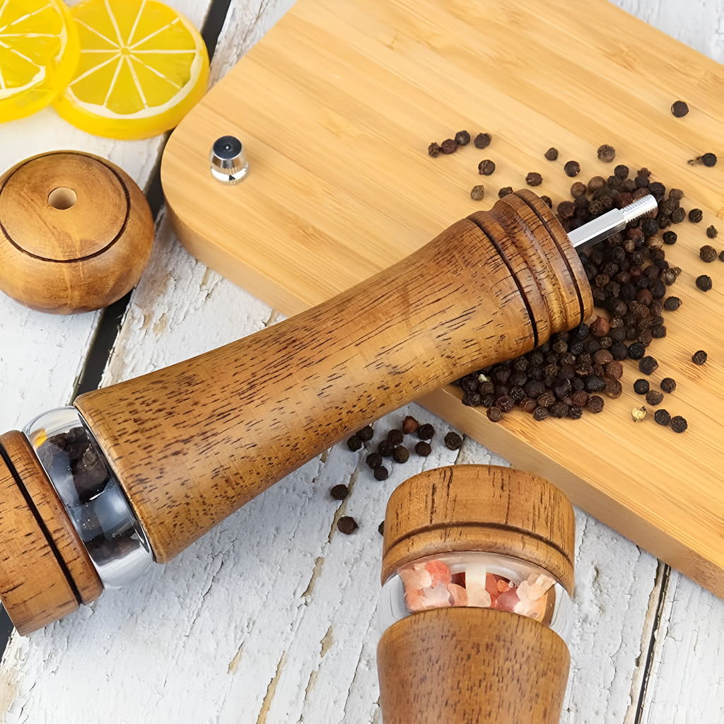 Rustic Oak Seasoning Grinder by Casa & Beyond
