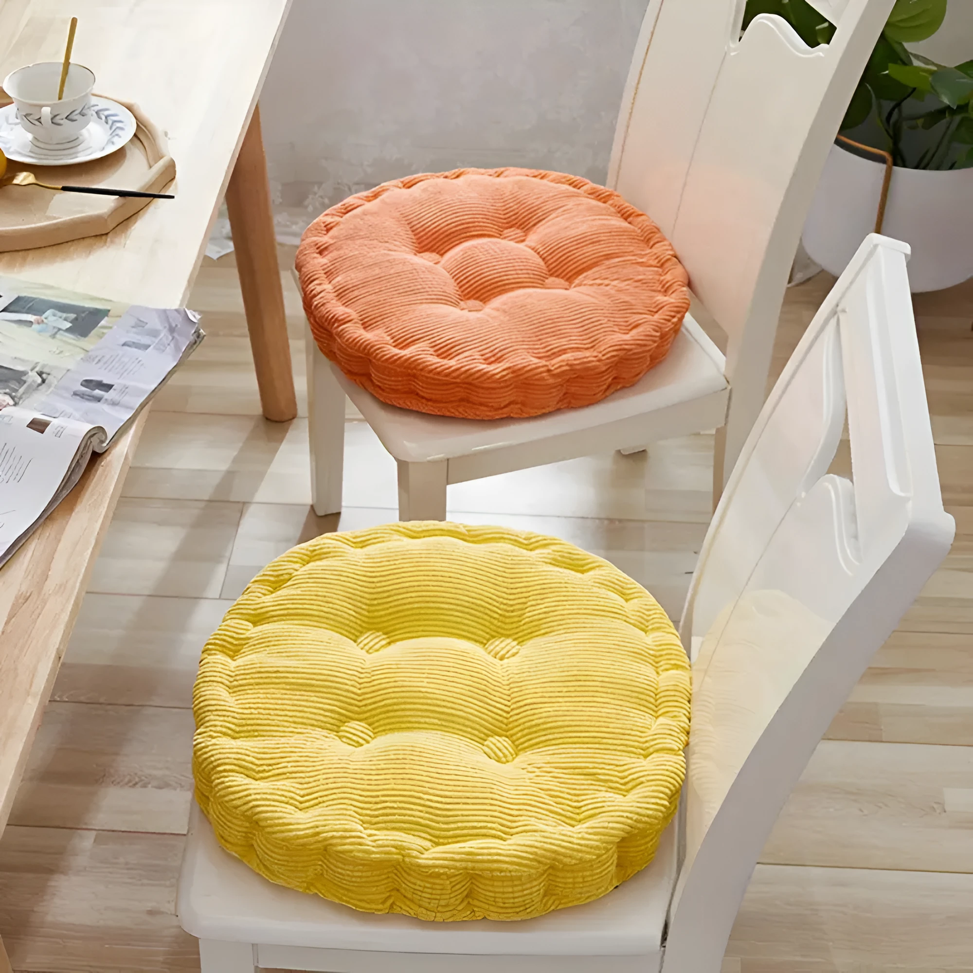 Stackable Corduroy Chair Cushions by Casa & Beyond