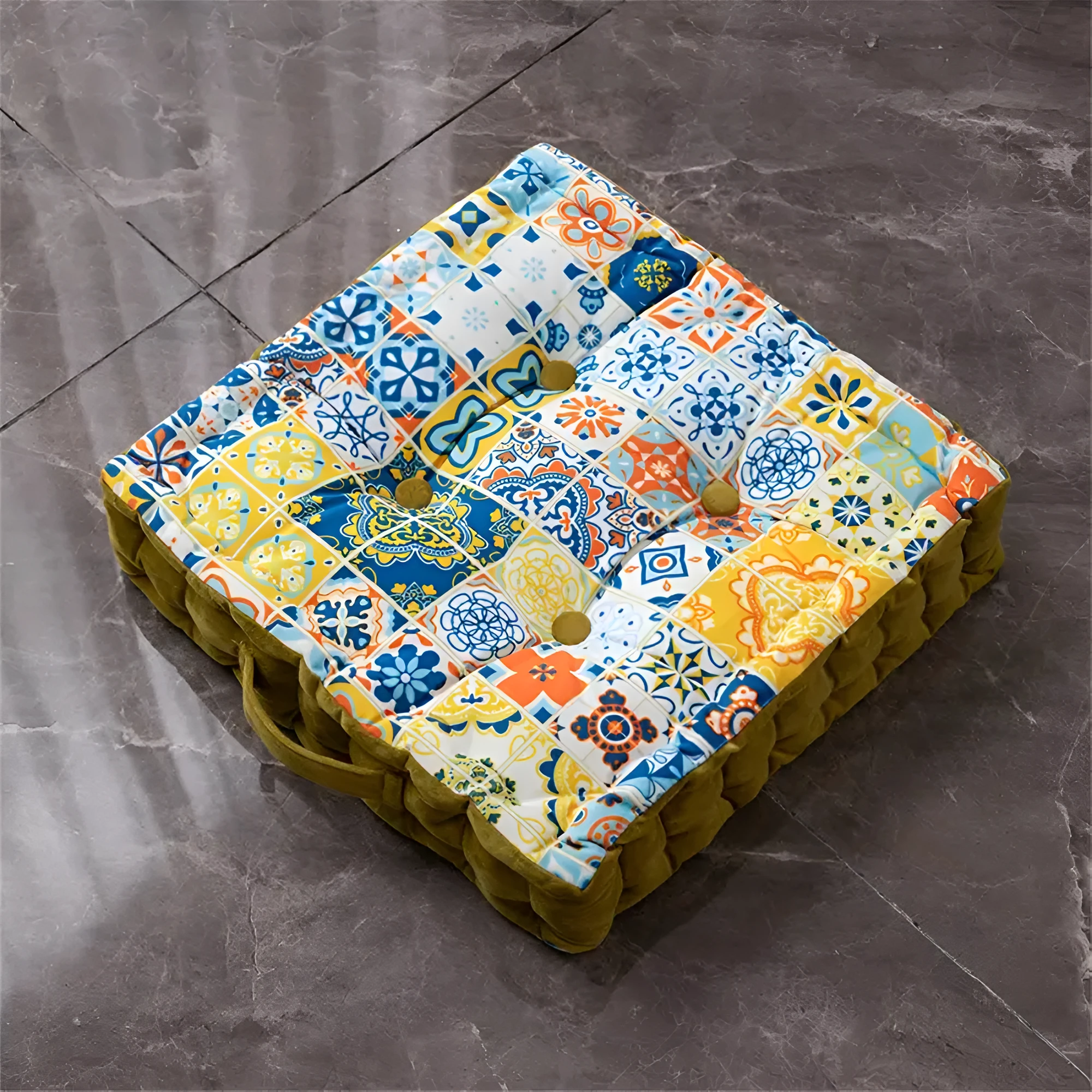 Vintage-Inspired Tufted Floor Cushion by Casa & Beyond