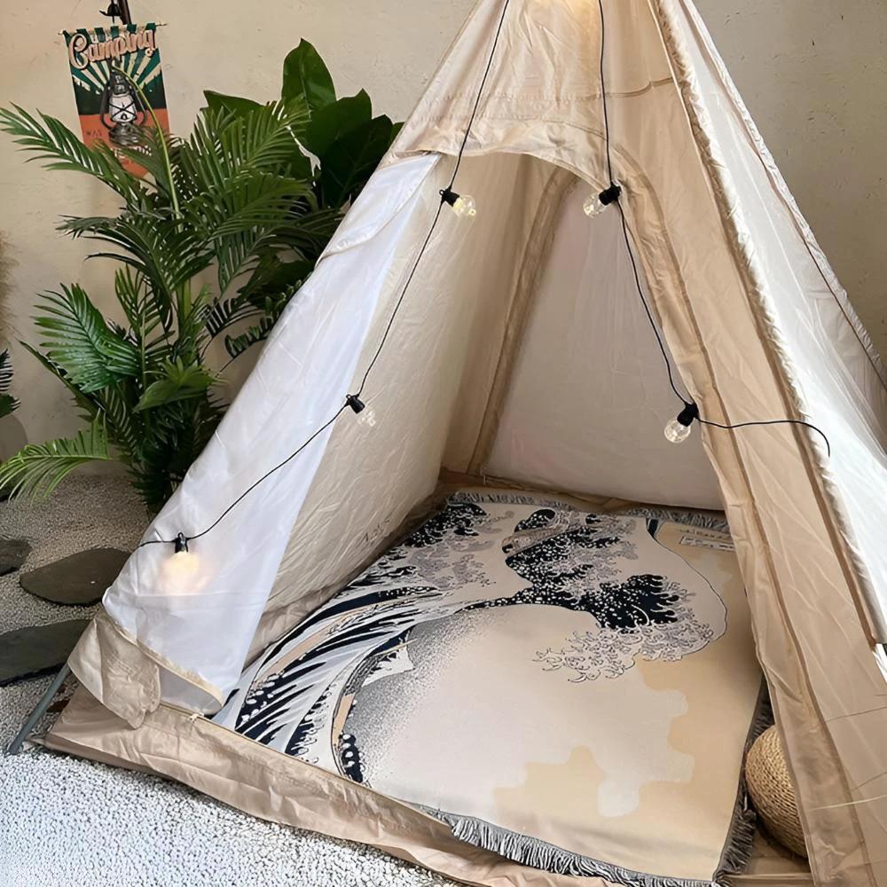 Classic Great Wave Throw Blanket by Casa & Beyond