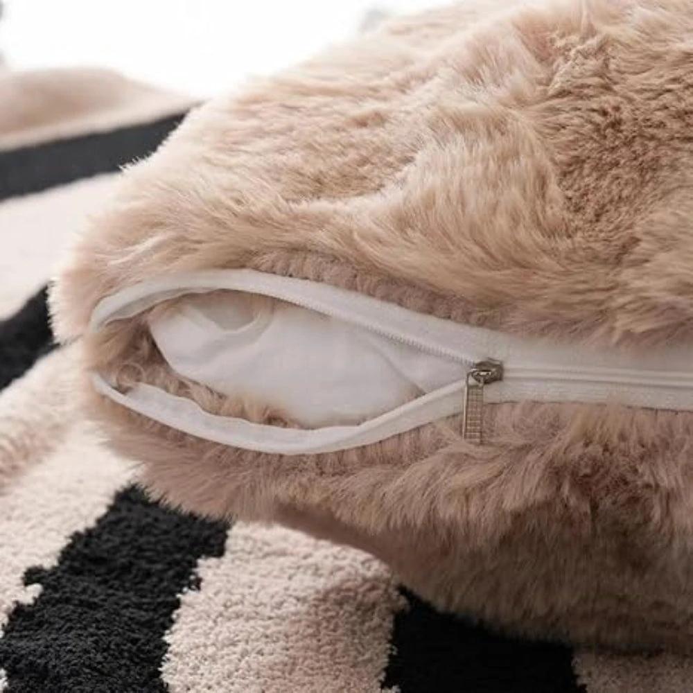 Rabbit Faux Fur Cushion Cover by Casa & Beyond