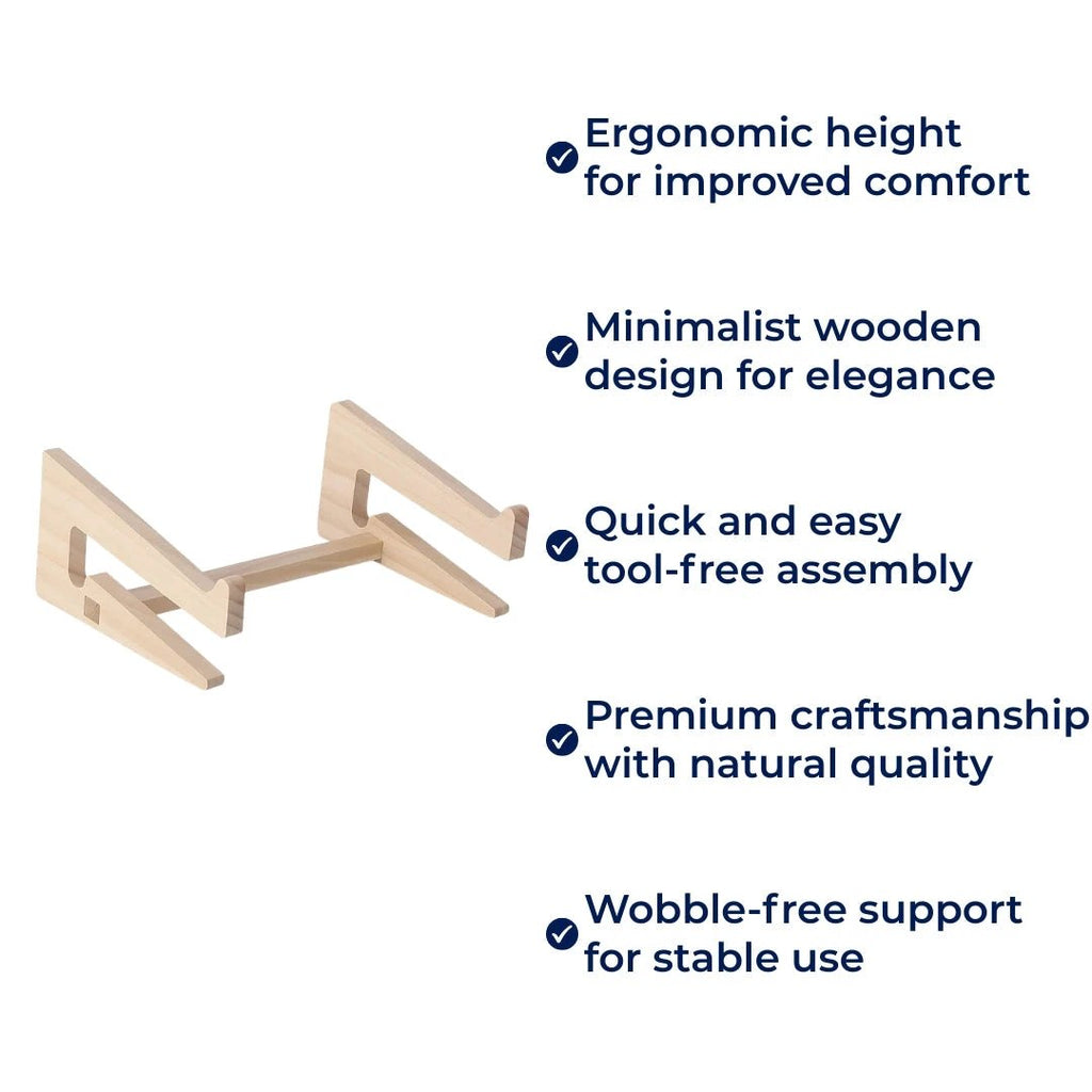 Ergonomic Neck Support – Ventilated Natural Wood – Prevents Overheating – Ideal for Home & Office Use Bowlift by Bowlift