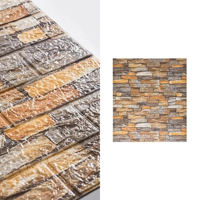 10pcs 3D Brick Pattern Waterproof Self-Adhesive Wallpaper by Bowlift