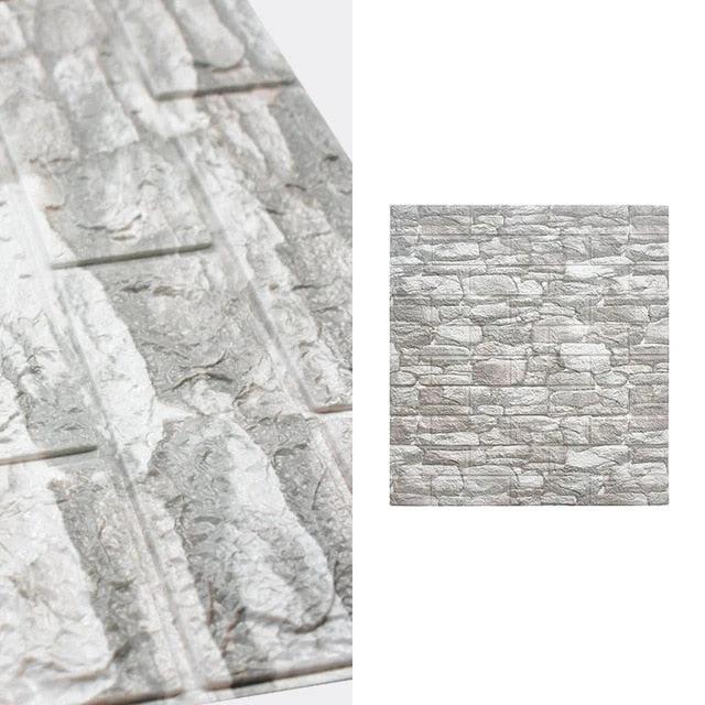 10pcs 3D Brick Pattern Waterproof Self-Adhesive Wallpaper by Bowlift