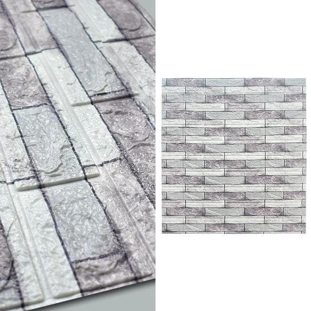 10pcs 3D Brick Pattern Waterproof Self-Adhesive Wallpaper by Bowlift