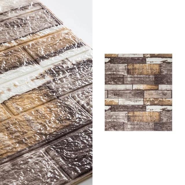 10pcs 3D Brick Pattern Waterproof Self-Adhesive Wallpaper by Bowlift