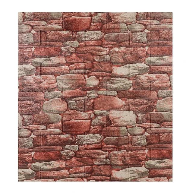 10pcs 3D Brick Wall Sticker Waterproof Self-Adhesive Wall Sticker by Bowlift