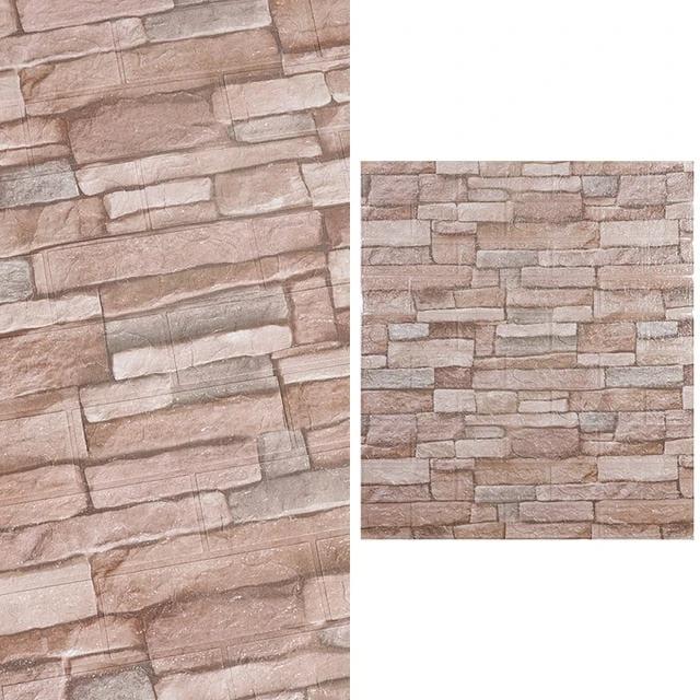 10pcs 3D Brick Wall Sticker Waterproof Self-Adhesive Wall Sticker by Bowlift