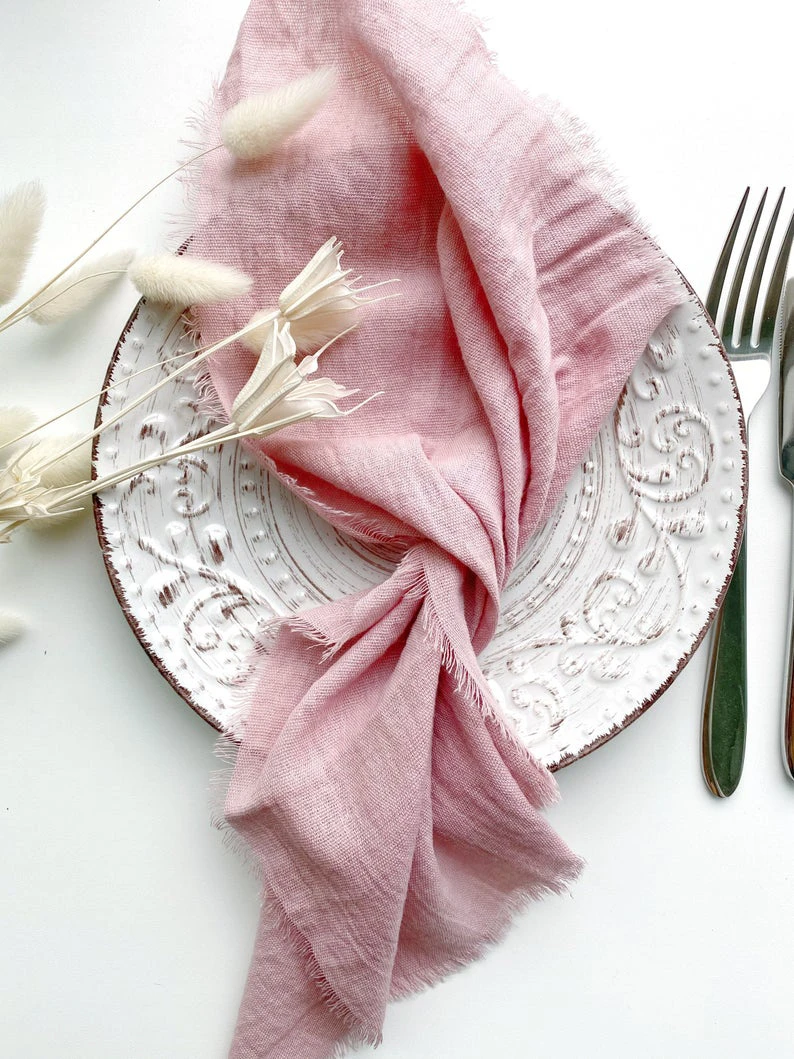 10Pcs Cotton Cheesecloth Gauze Table Napkin Washable Table Napkin by Bowlift