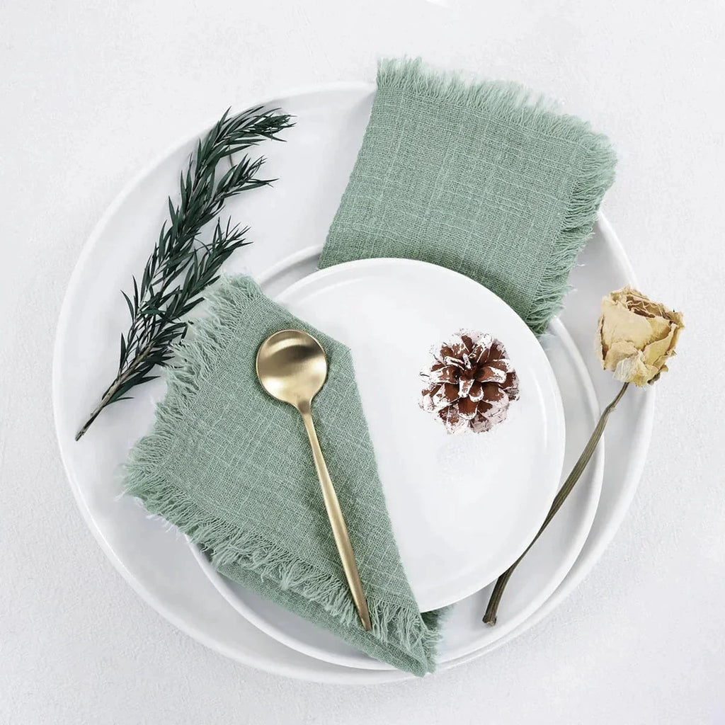 10pcs Napkin Reusable Tea Towel Table Décor Retro Burrs napkin by Bowlift