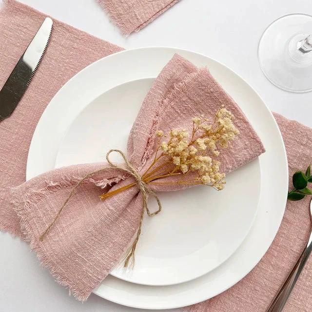 10pcs Napkin Reusable Tea Towel Table Décor Retro Burrs napkin by Bowlift