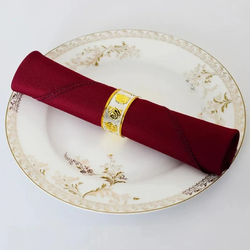 10pcs Polyester Table Napkins Wrinkle-Resistant Cloth Table Napkins by Bowlift