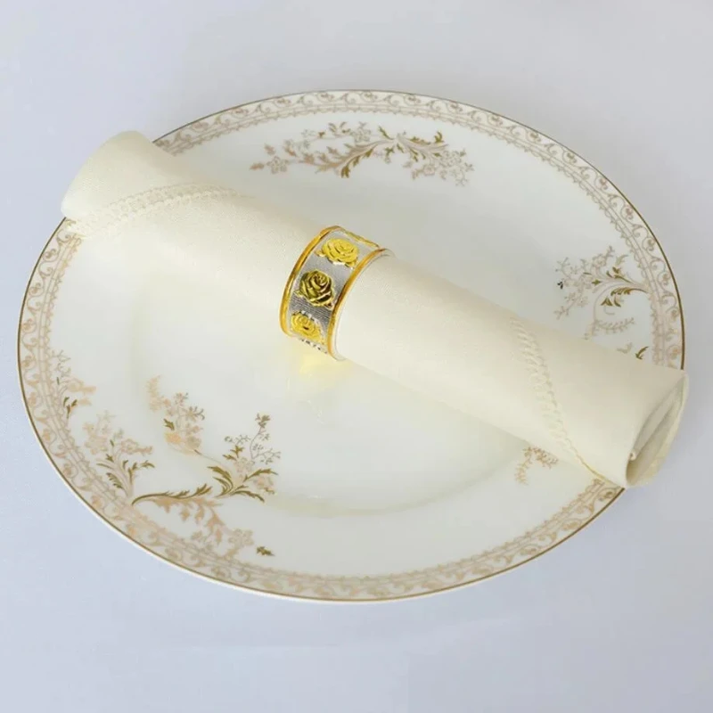 10pcs Polyester Table Napkins Wrinkle-Resistant Cloth Table Napkins by Bowlift