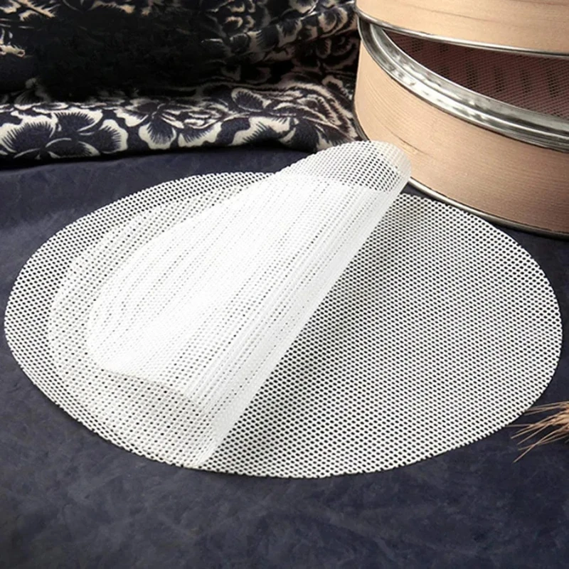 10Pcs Silicone Round Steamer Liners Non-stick Reusable Dehydrator Mats by Bowlift