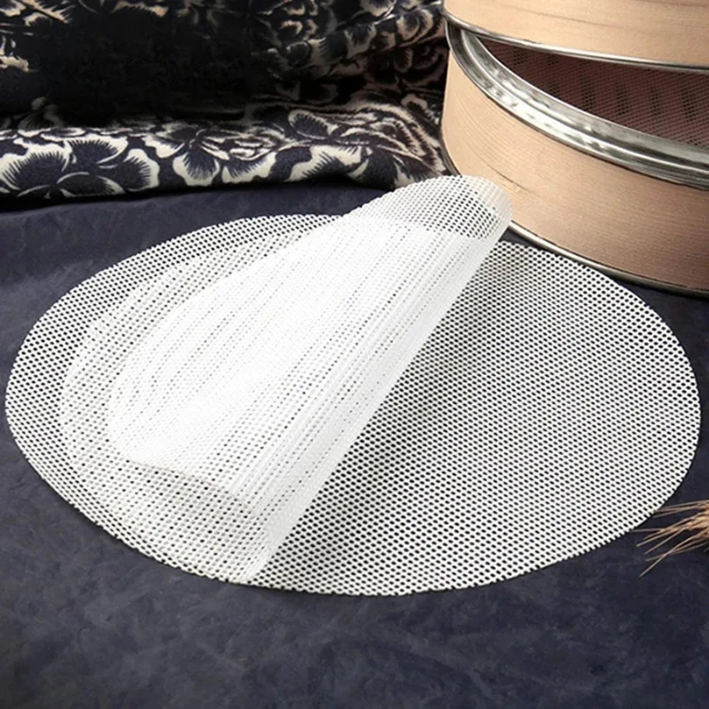 10Pcs Silicone Round Steamer Liners Non-stick Reusable Dehydrator Mats by Bowlift