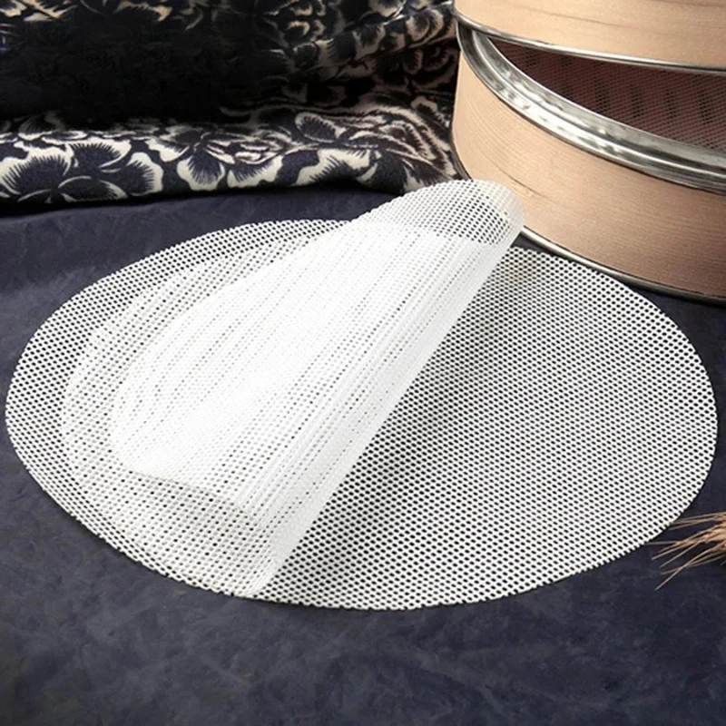 10Pcs Silicone Round Steamer Liners Non-stick Reusable Dehydrator Mats by Bowlift