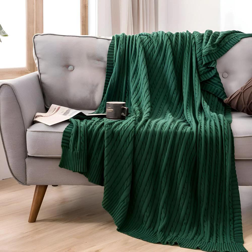 Braid Knitted Cotton Throw by Casa & Beyond