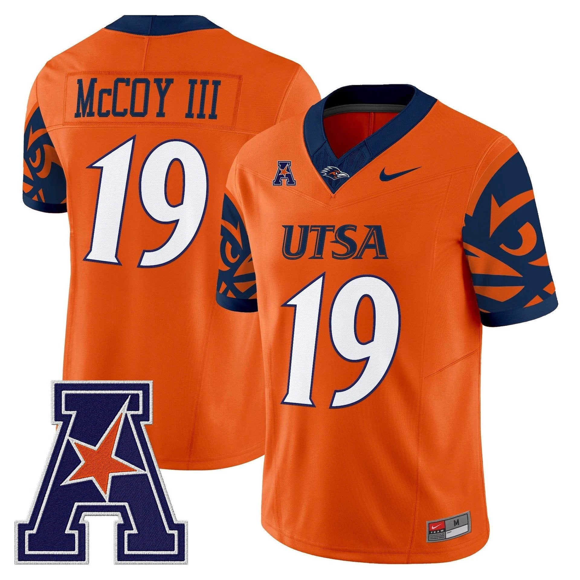 Willie McCoy III Jersey #19 UTSA Roadrunners 2025 Limited V2 Stitched Orange by My Store NCAA Football Jerseys