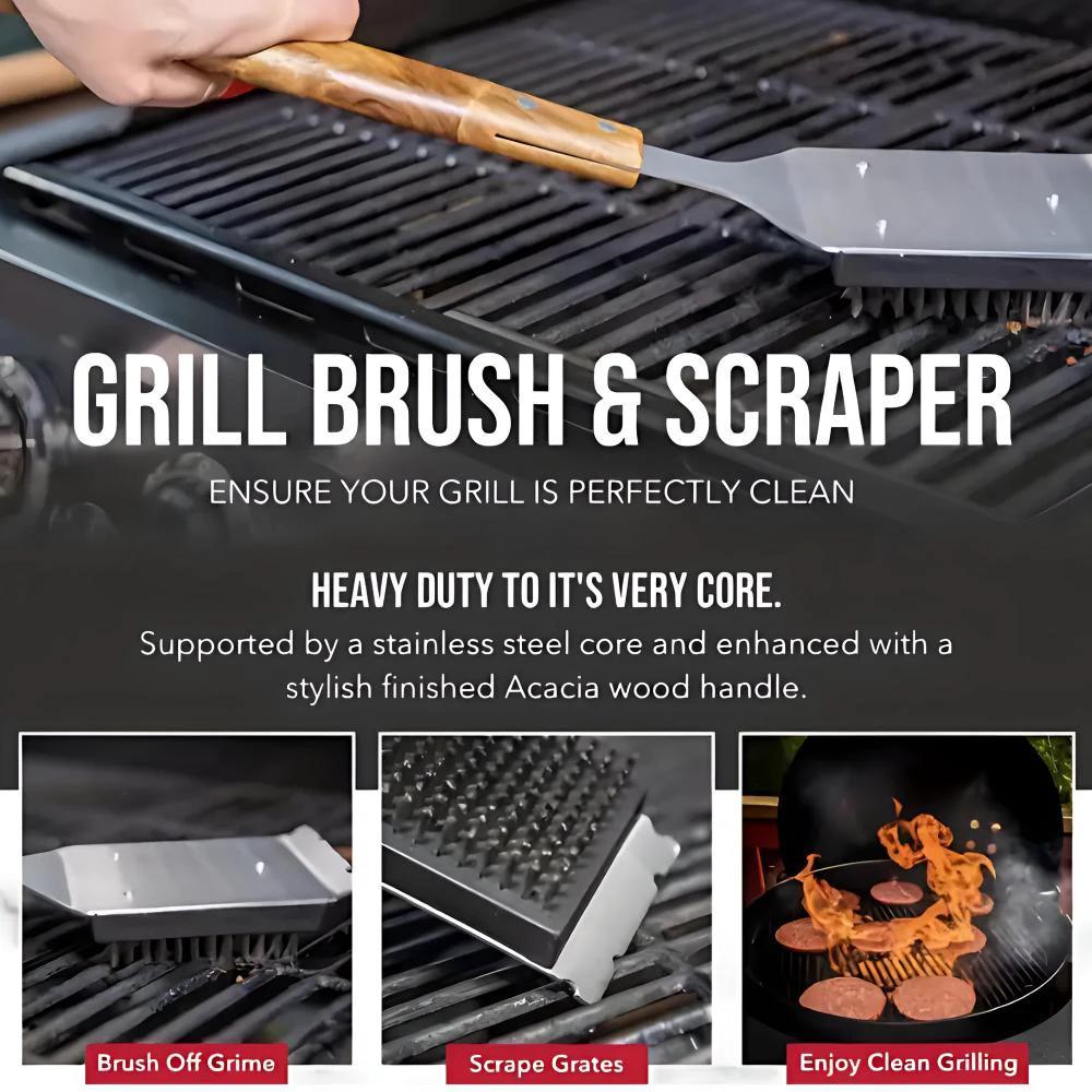 Stainless Grill Brush and Scraper by Casa & Beyond