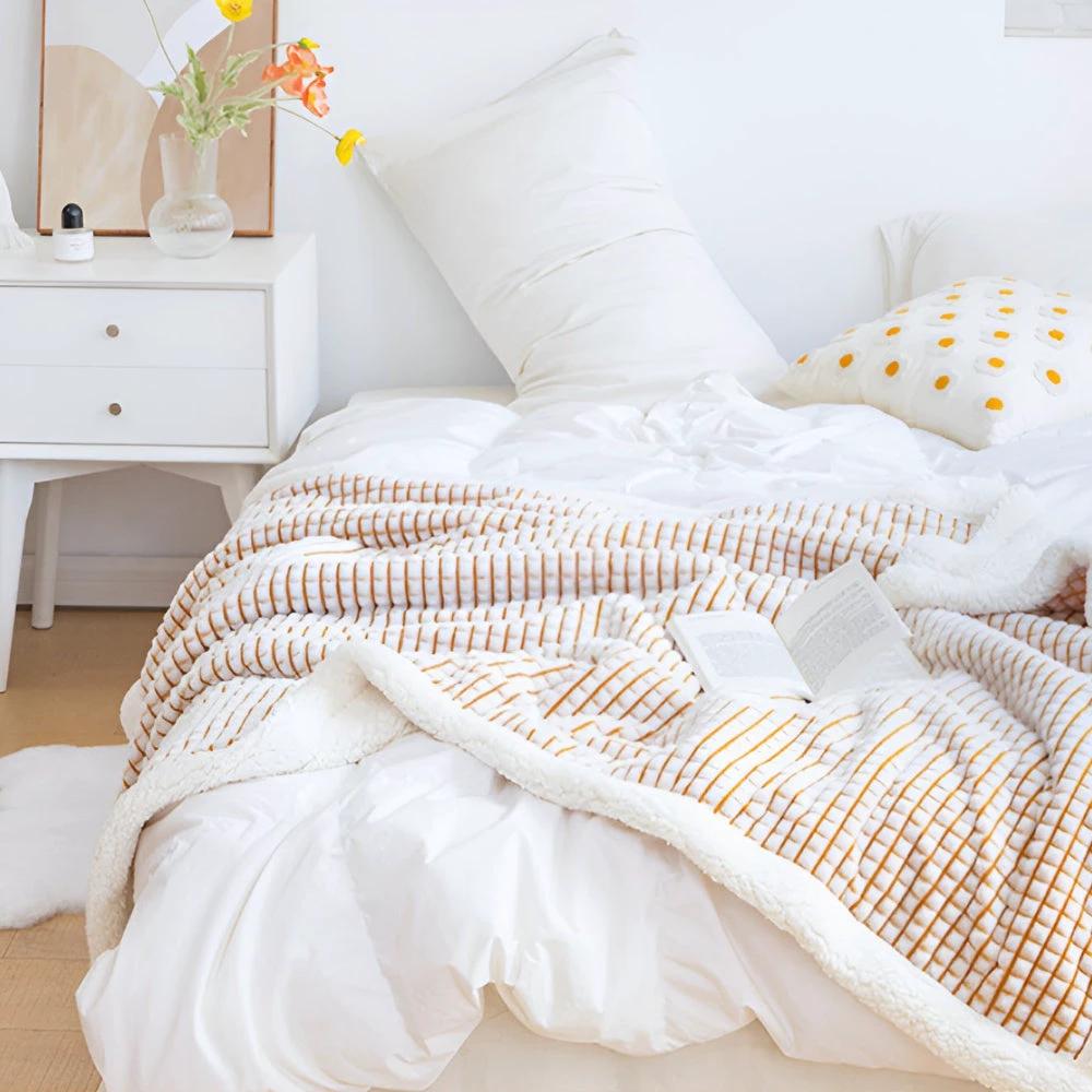 Warm Waffle Sherpa Blanket by Casa & Beyond