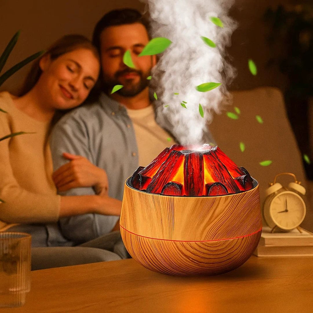 FlameMist | Essential Oil Diffuser – Flame LED – Two Mist Modes – Quiet USB Design – Home Relaxation Bowlift by Bowlift