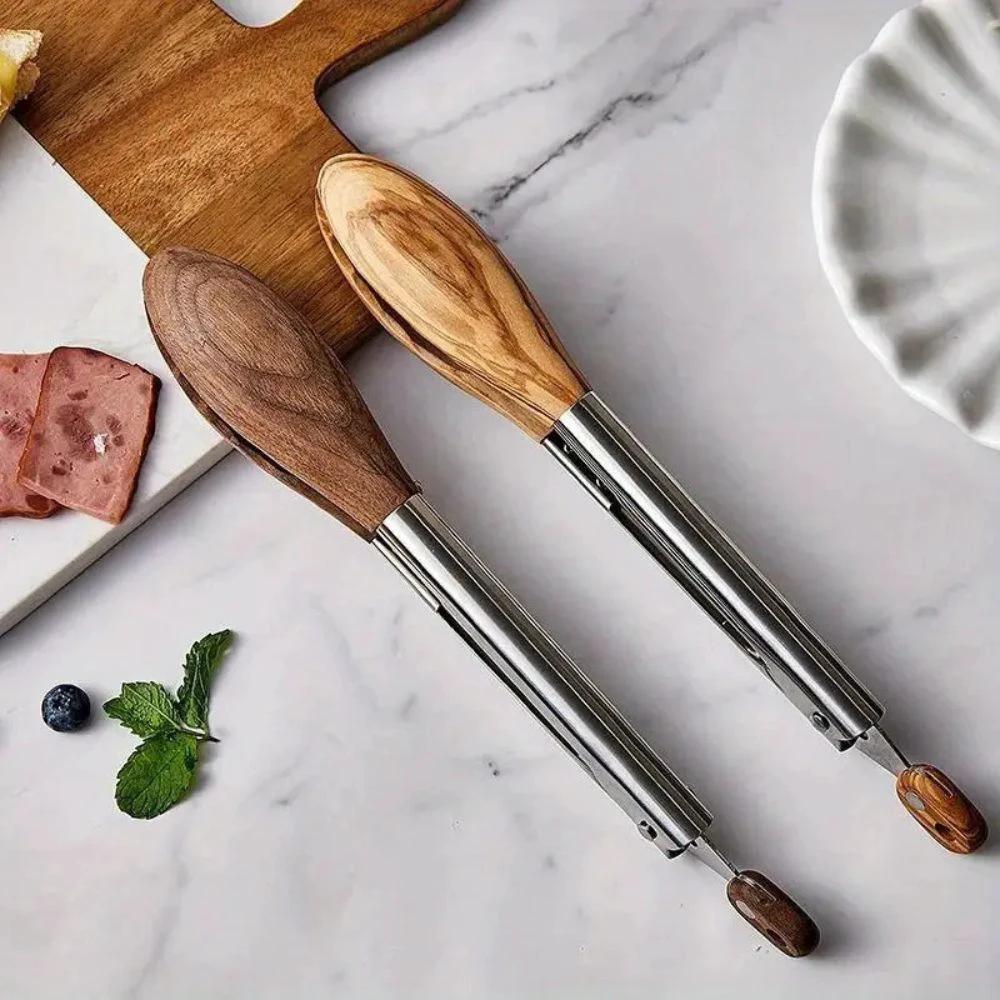 Heritage Wood & Steel Tongs | Set of 2 by Casa & Beyond